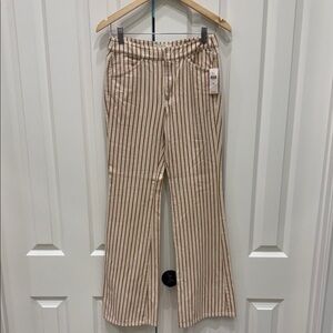 Brand New! Anthropologie Cream and Rust Stripe Wide Leg Pants